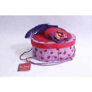 Dritz, Red Hat Society, Sewing Basket, Purple, Floral, Red Inside, St Jane